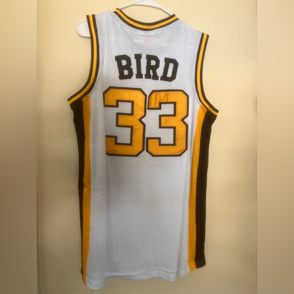 Larry Bird valley high embroidered headgear classics jersey boston xl basketball